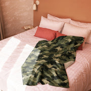 Gridveil Sentinel Olive CAMO Sherpa Blanket