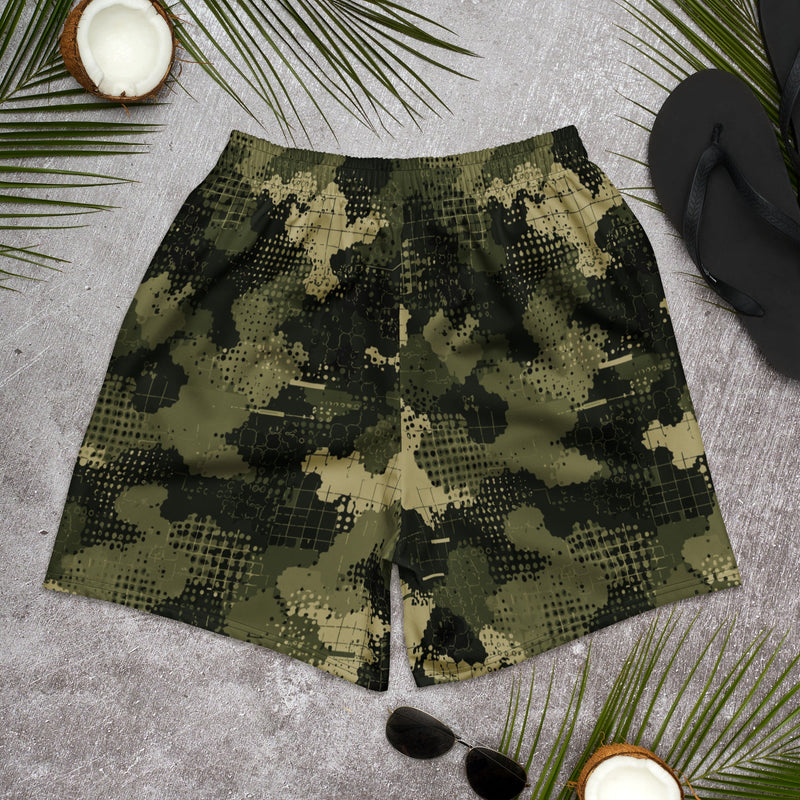Gridveil Sentinel Olive CAMO Unisex Athletic Long Shorts