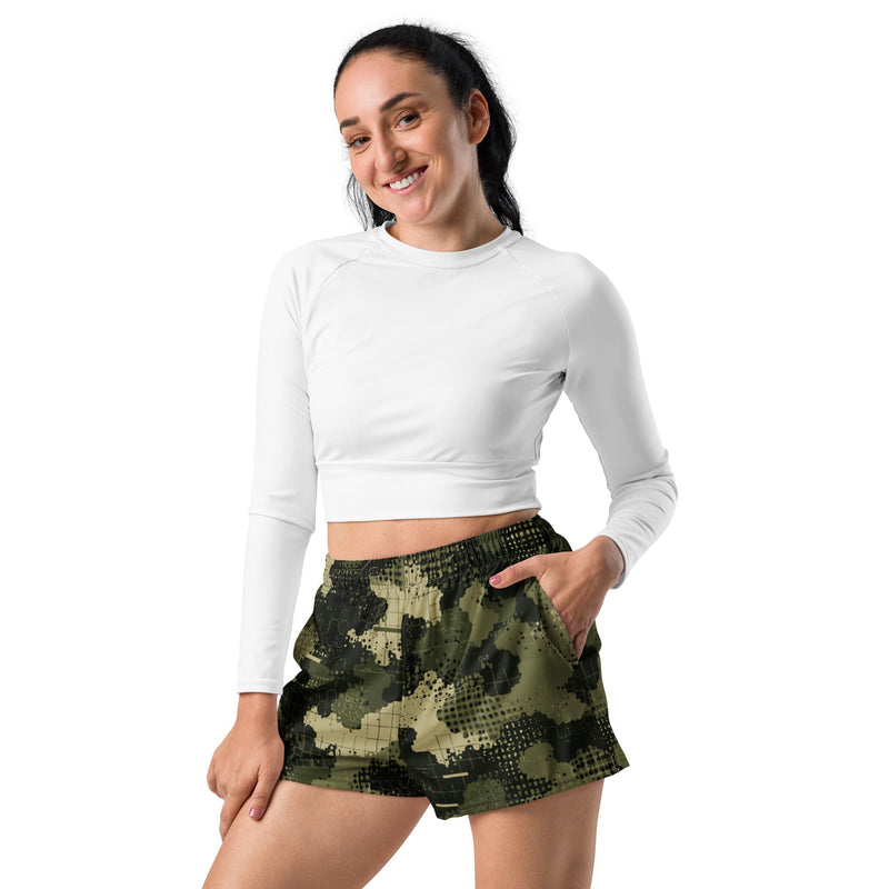Gridveil Sentinel Olive CAMO Unisex Athletic Shorts