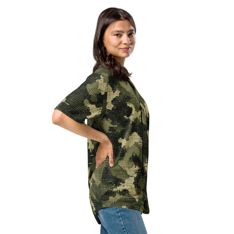 Gridveil Sentinel Olive CAMO Unisex Baseball Jersey