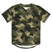 Gridveil Sentinel Olive CAMO Unisex Baseball Jersey