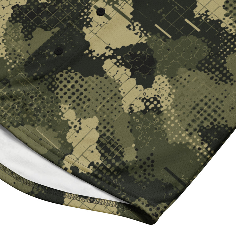 Gridveil Sentinel Olive CAMO Unisex Baseball Jersey