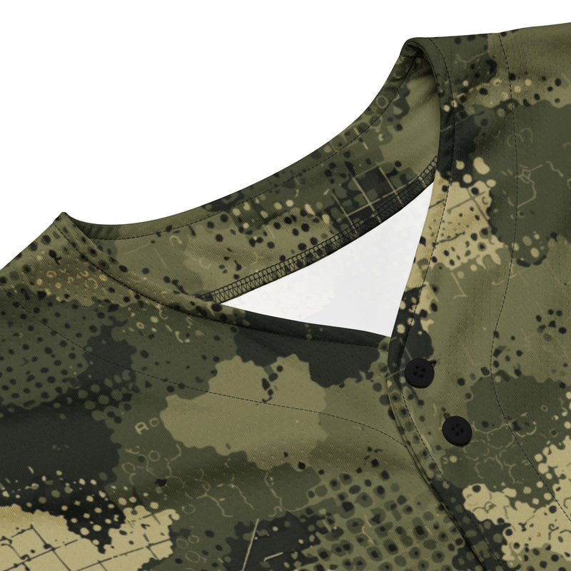 Gridveil Sentinel Olive CAMO Unisex Baseball Jersey