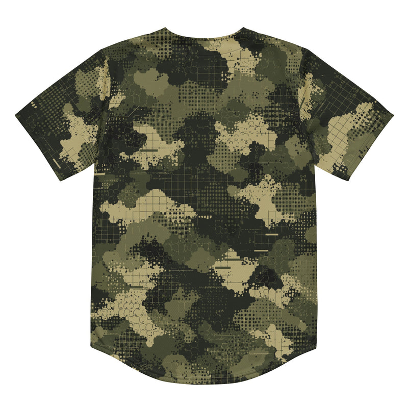 Gridveil Sentinel Olive CAMO Unisex Baseball Jersey