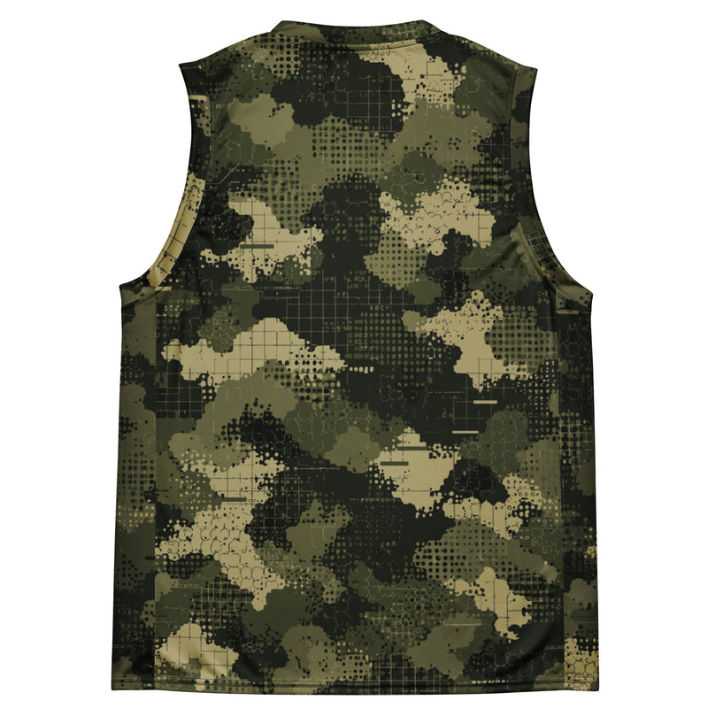 Gridveil Sentinel Olive CAMO Unisex Basketball Jersey