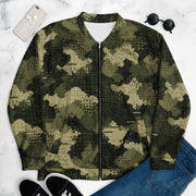 Gridveil Sentinel Olive CAMO Unisex Bomber Jacket - XS