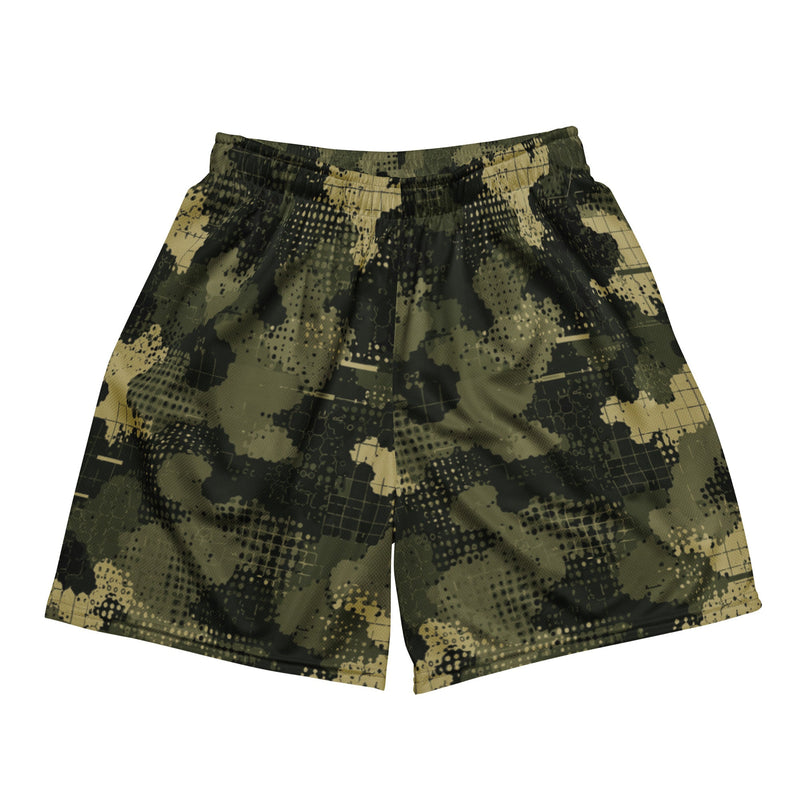 Gridveil Sentinel Olive CAMO Unisex Mesh Shorts - 2XS