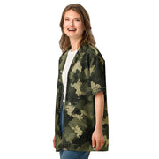 Gridveil Sentinel Olive CAMO Unisex Short-Sleeve Button Shirt - Button-Up