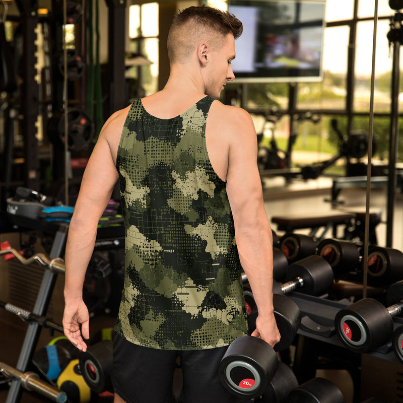 Gridveil Sentinel Olive CAMO Unisex Tank Top - Shirt