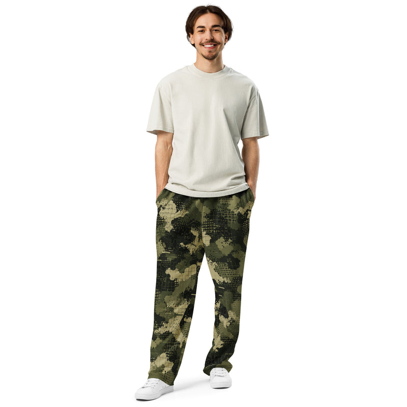 Gridveil Sentinel Olive CAMO Unisex Wide-Leg Joggers
