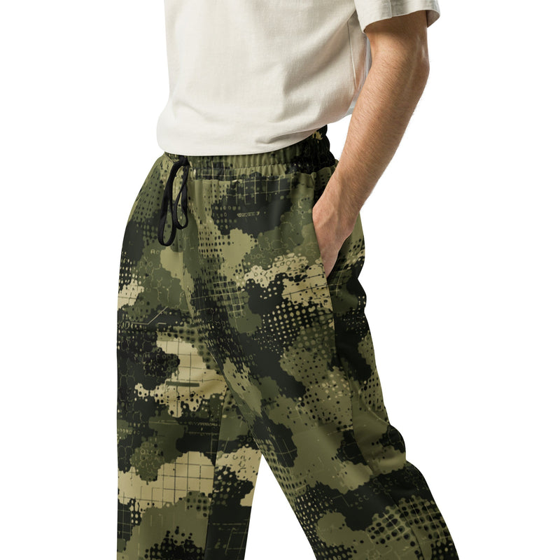 Gridveil Sentinel Olive CAMO Unisex Wide-Leg Joggers