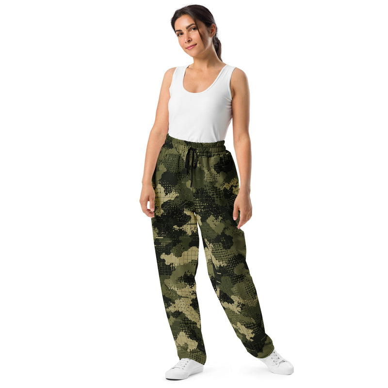 Gridveil Sentinel Olive CAMO Unisex Wide-Leg Joggers