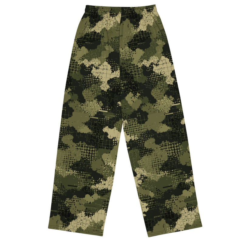 Gridveil Sentinel Olive CAMO Unisex Wide-Leg Leisure Pants - Pant