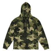 Gridveil Sentinel Olive CAMO Unisex Zip Hoodie - 2XS