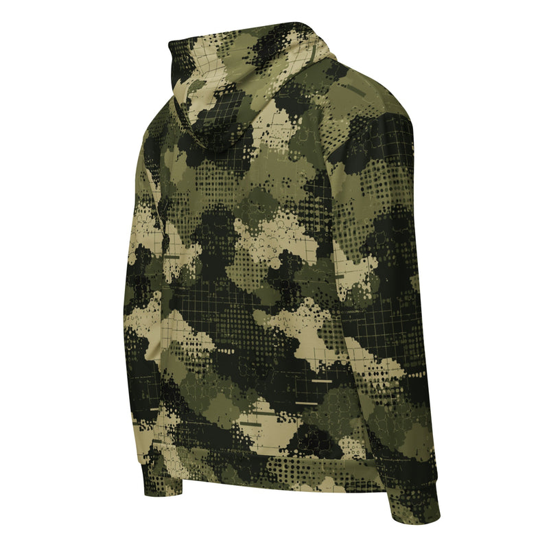 Gridveil Sentinel Olive CAMO Unisex Zip Hoodie