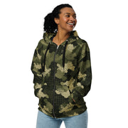Gridveil Sentinel Olive CAMO Unisex Zip Hoodie