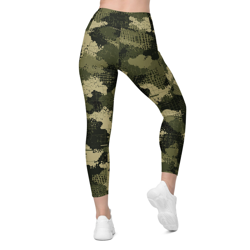 Gridveil Sentinel Olive CAMO Womens Leggings with Pockets - Women