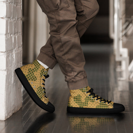 Gridveil Terrain CAMO Mens High-Top Canvas Shoes - Black / 5