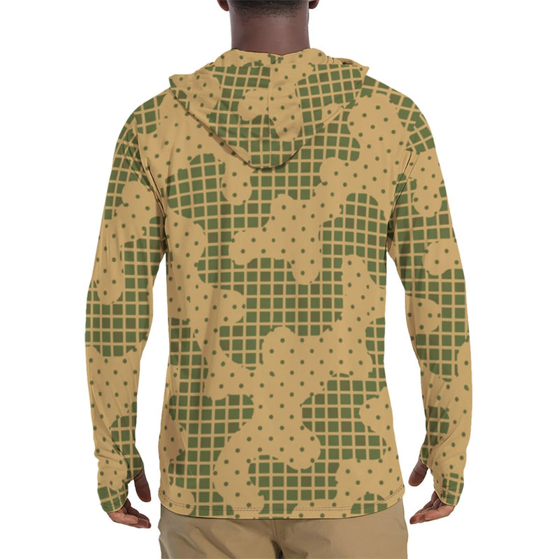Gridveil Terrain CAMO Mens Sunscreen Sports Hoodie With Thumb Holes
