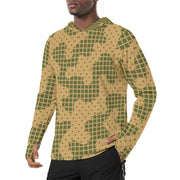 Gridveil Terrain CAMO Mens Sunscreen Sports Hoodie With Thumb Holes - S / White