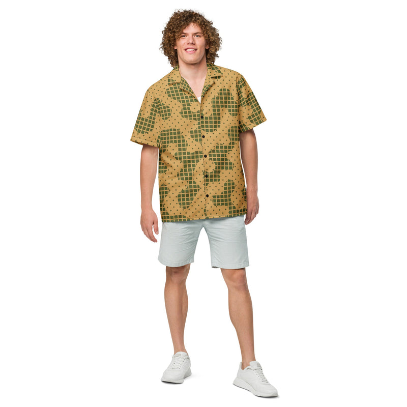 Gridveil Terrain CAMO Unisex Short-Sleeve Button Shirt - Button-Up