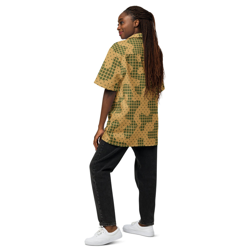 Gridveil Terrain CAMO Unisex Short-Sleeve Button Shirt - Button-Up