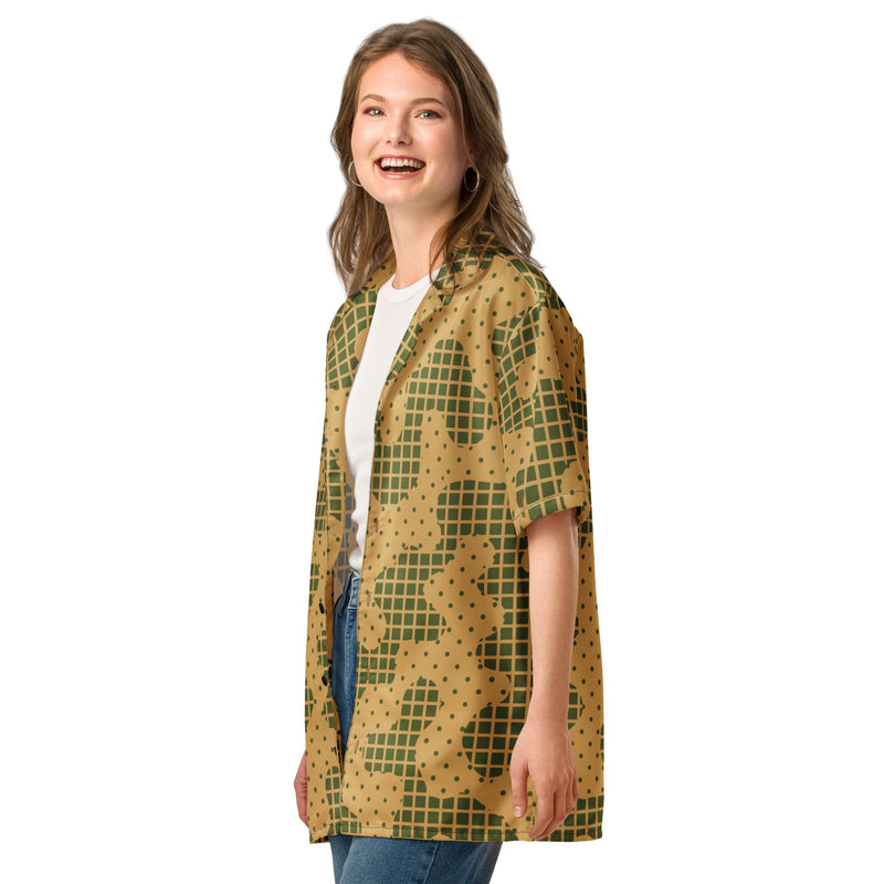 Gridveil Terrain CAMO Unisex Short-Sleeve Button Shirt - Button-Up