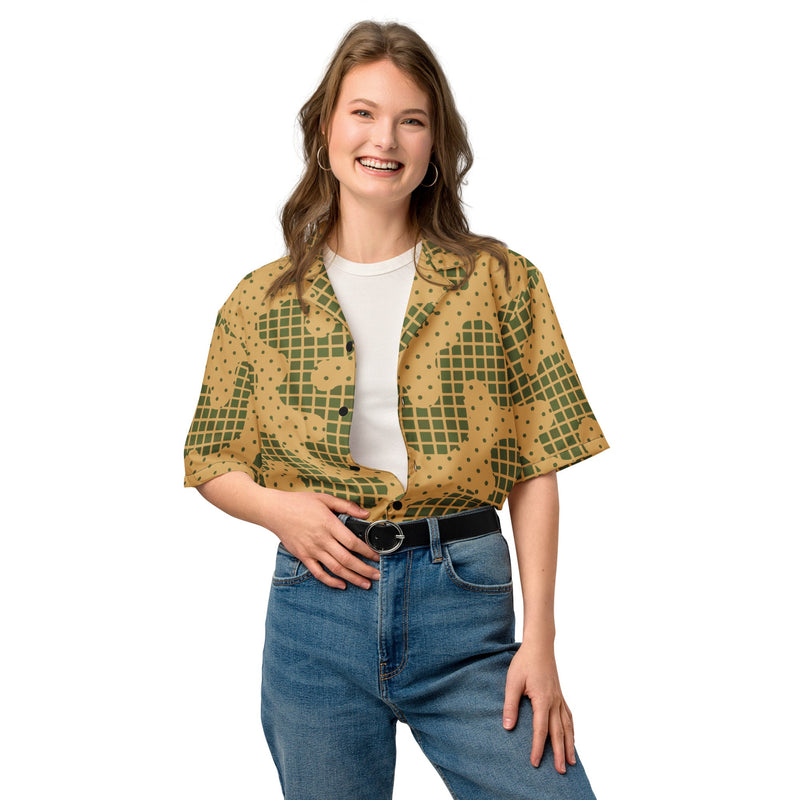 Gridveil Terrain CAMO Unisex Short-Sleeve Button Shirt - Button-Up