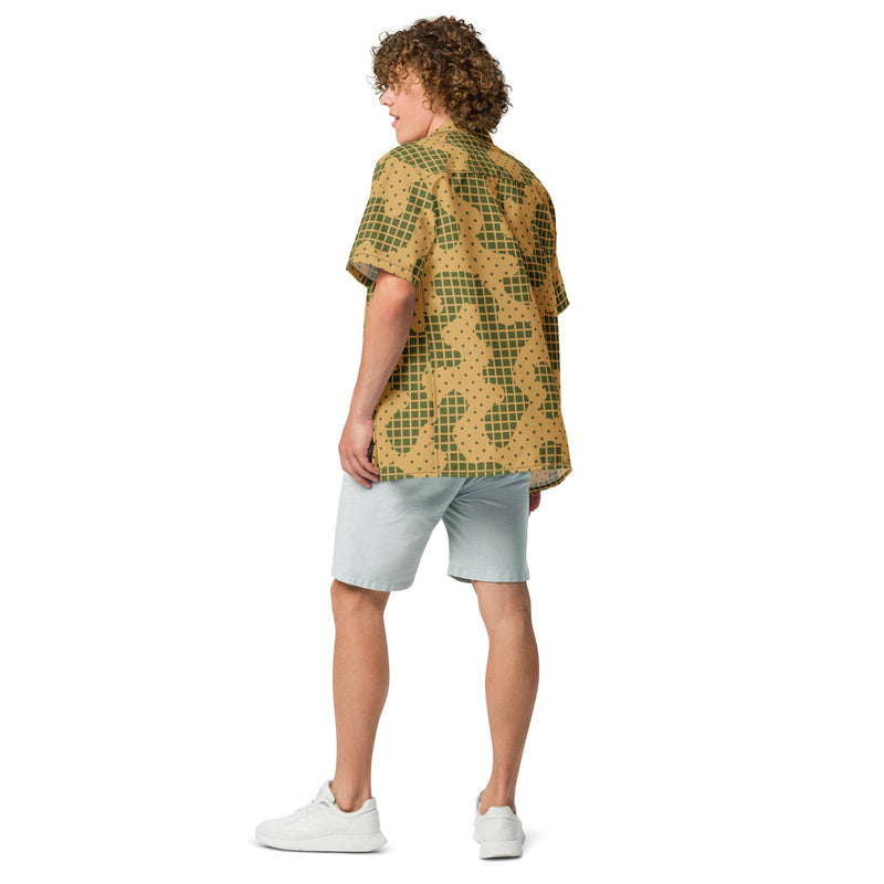 Gridveil Terrain CAMO Unisex Short-Sleeve Button Shirt - Button-Up
