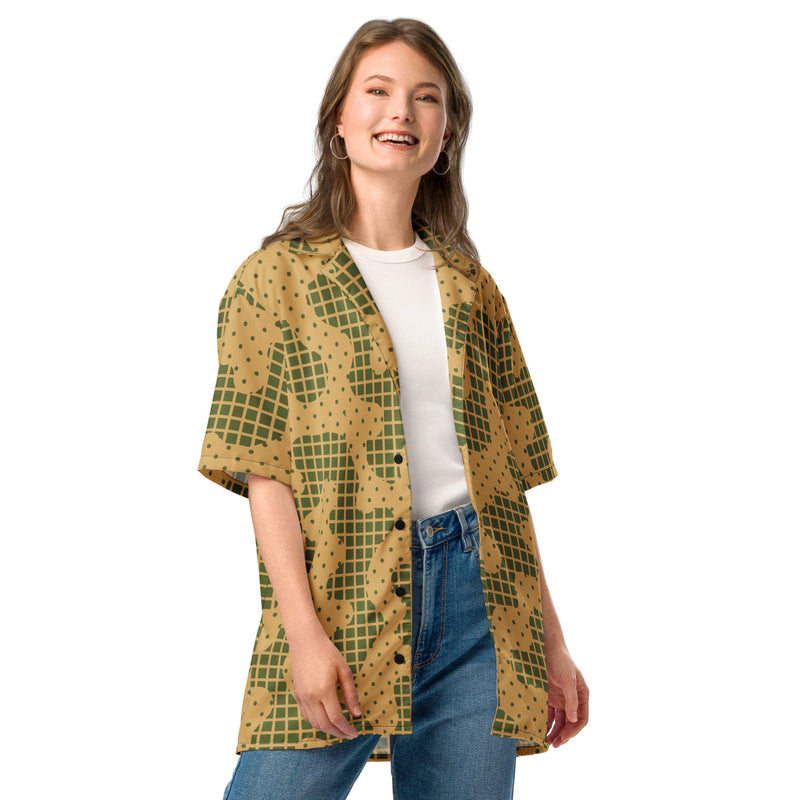 Gridveil Terrain CAMO Unisex Short-Sleeve Button Shirt - Button-Up