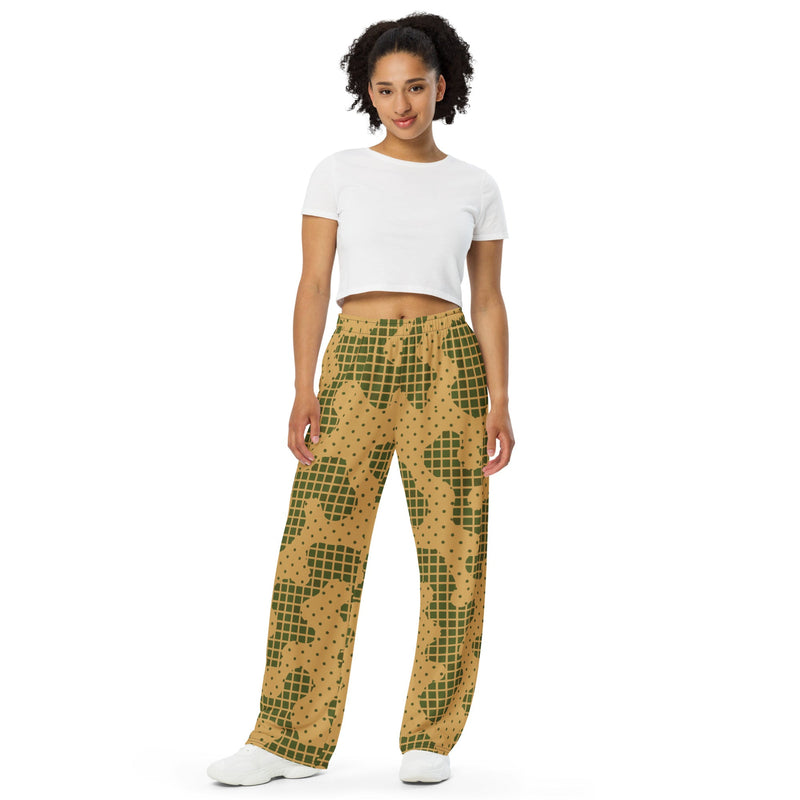 Gridveil Terrain CAMO Unisex Wide-Leg Leisure Pants - Pant