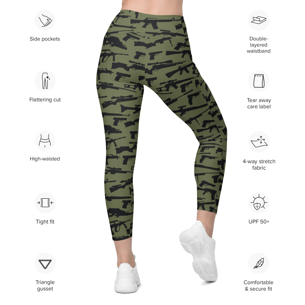 Gun CAMO Leggings with pockets - Womens With Pockets