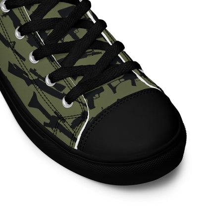 Gun CAMO Men’s high top canvas shoes - Mens High Top Canvas Shoes