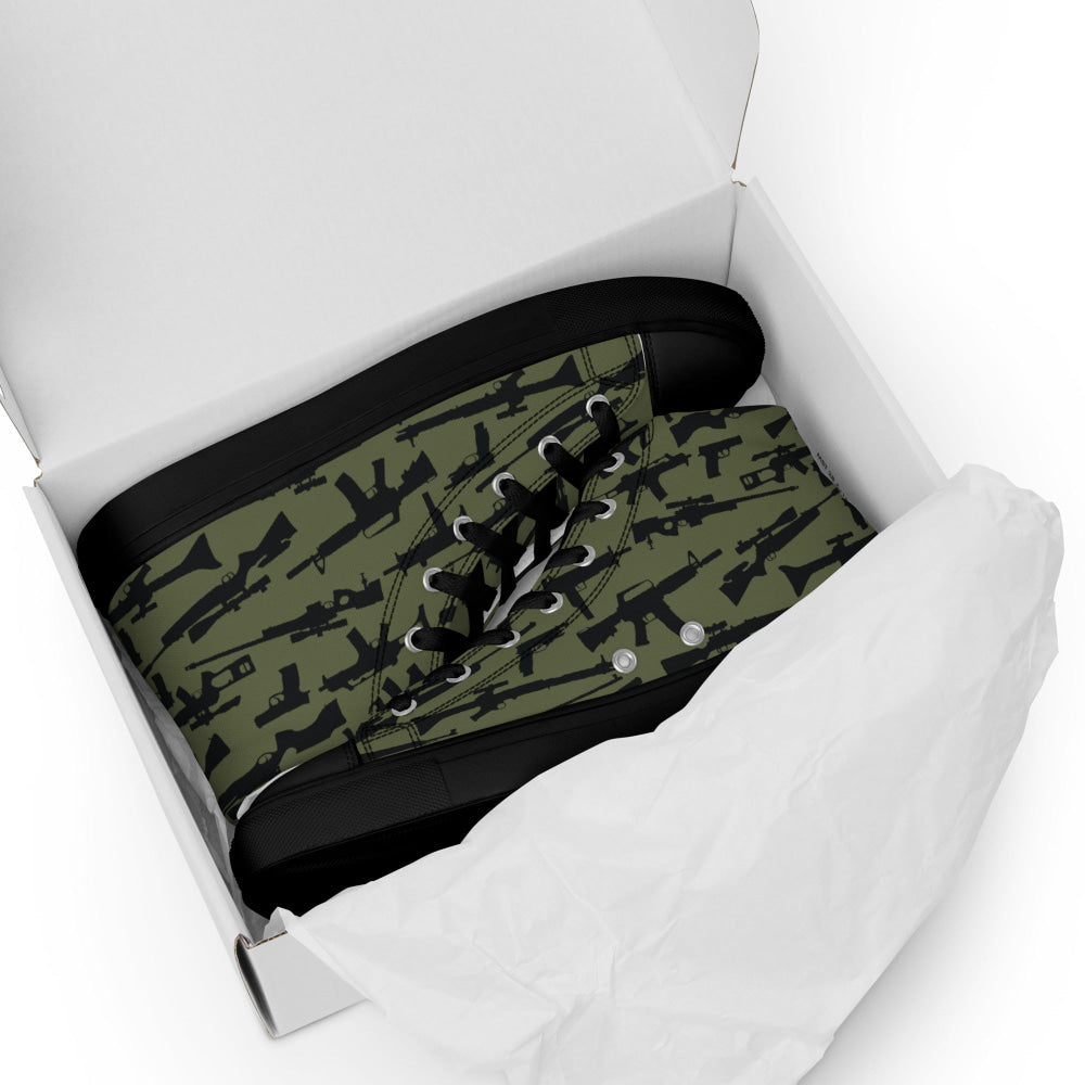 Gun CAMO Men’s high top canvas shoes - Mens High Top Canvas Shoes