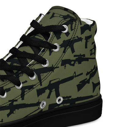 Gun CAMO Men’s high top canvas shoes - Mens High Top Canvas Shoes