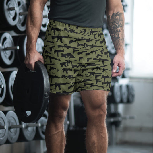 Gun CAMO Unisex Athletic Long Shorts - XS