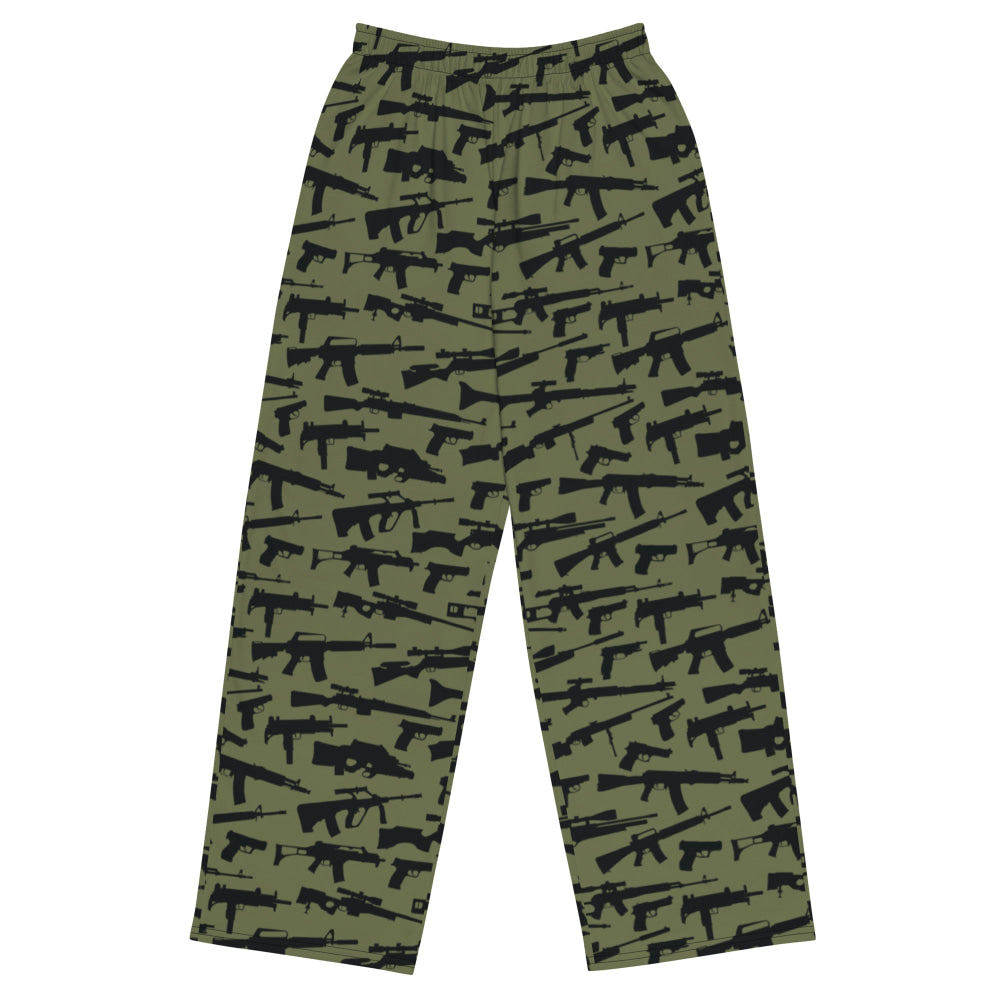 Gun CAMO unisex wide-leg pants - 2XS - Unisex Wide-Leg Pants