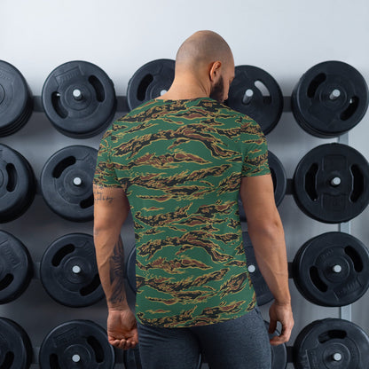Guyanese Tiger Stripe CAMO Mens athletic t-shirt - Athletic T-Shirts