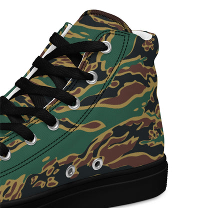 Guyanese Tiger Stripe CAMO Mens high top canvas shoes - High Top Canvas Shoes