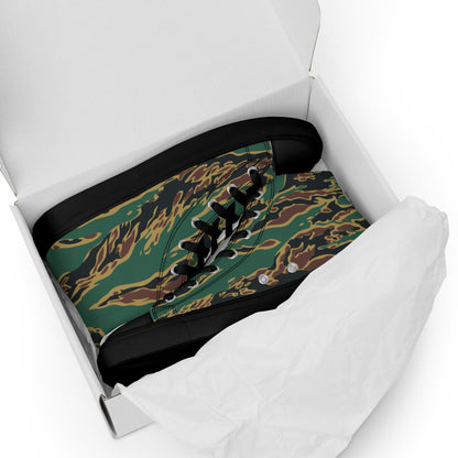 Guyanese Tiger Stripe CAMO Mens high top canvas shoes - High Top Canvas Shoes
