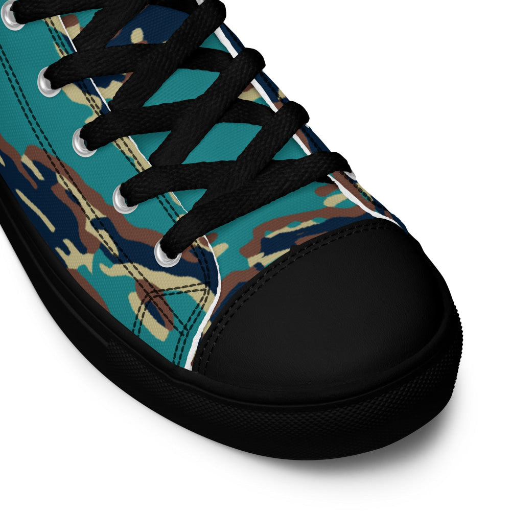 Guyanese Tiger Stripe CAMO Men’s high top canvas shoes - Mens High Top Canvas Shoes