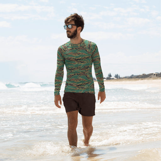 Tiger Stripe Guyana Jungle CAMO Mens Long-Sleeve Rash Guard - XS