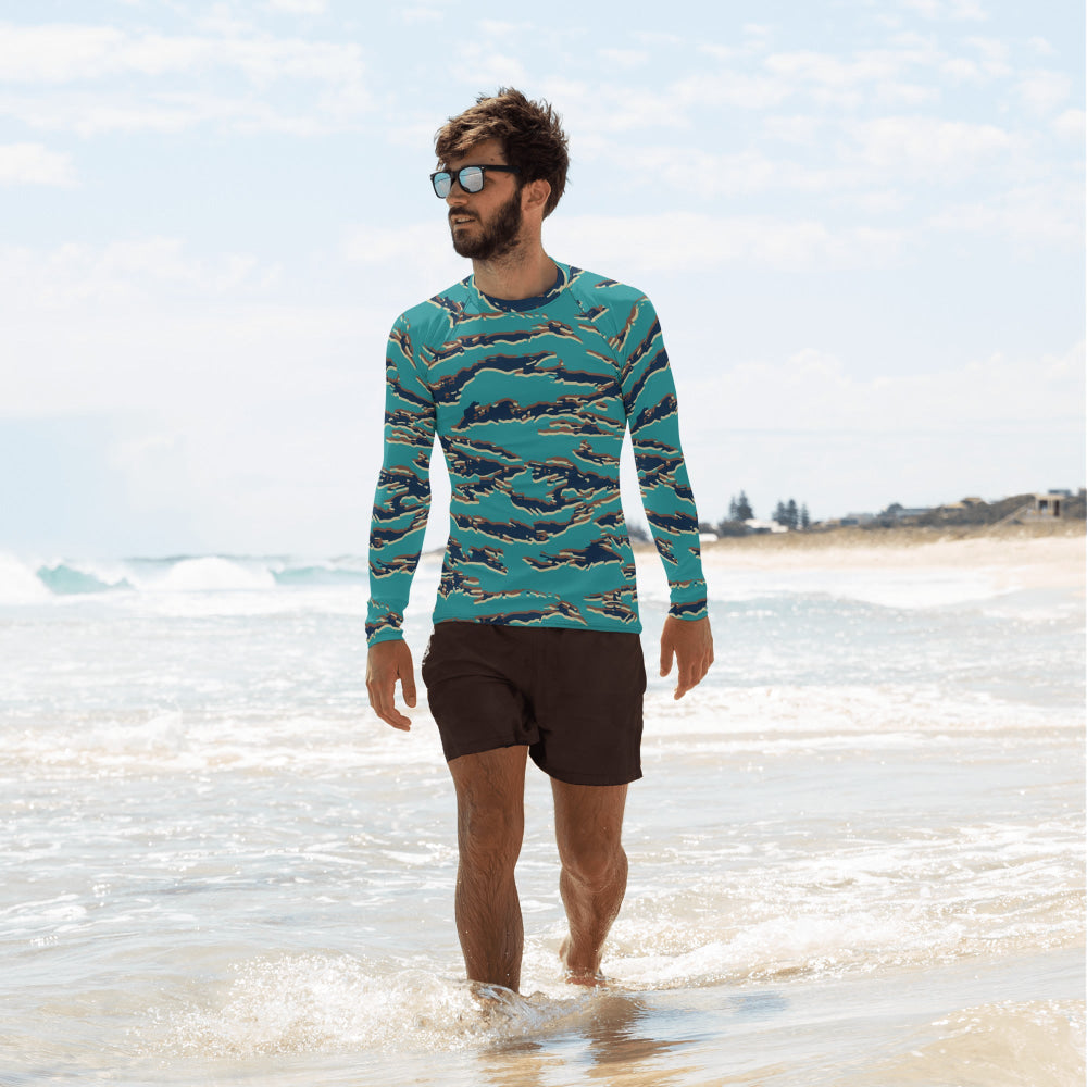 Guyanese Tiger Stripe CAMO Men’s Rash Guard - XS - Mens