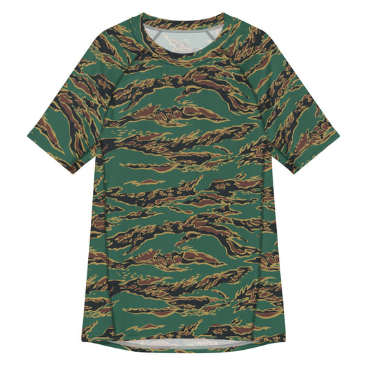 Guyanese Tiger Stripe CAMO Mens Short-Sleeve Rash Guard - 2XS - Short-sleeve Guards