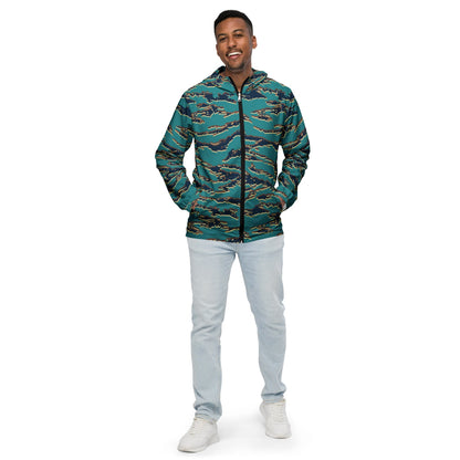 Guyanese Tiger Stripe CAMO Men’s windbreaker - Mens Windbreaker