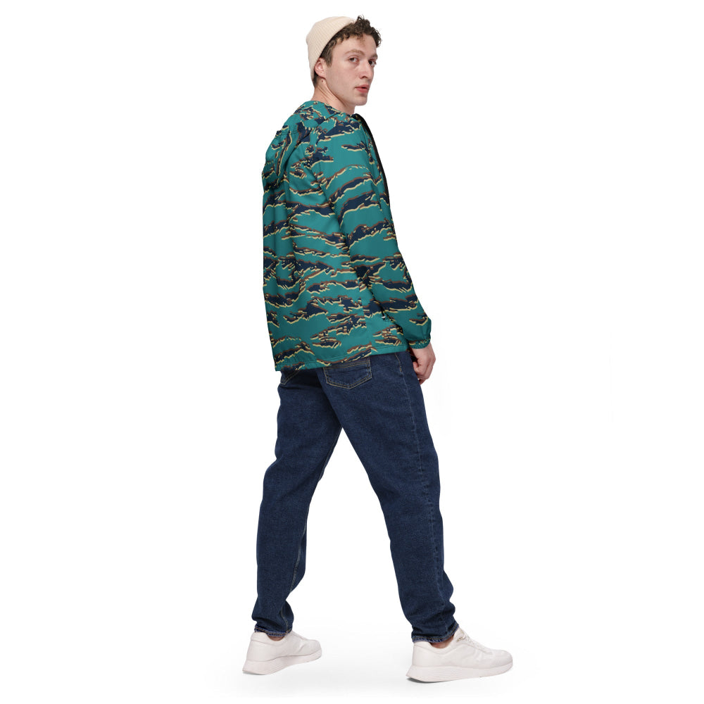 Guyanese Tiger Stripe CAMO Men’s windbreaker - Mens Windbreaker