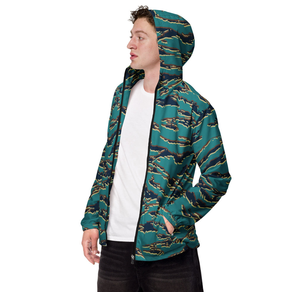 Guyanese Tiger Stripe CAMO Men’s windbreaker - XS - Mens Windbreaker