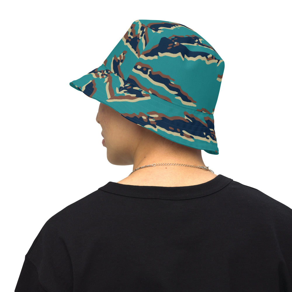 Guyanese Tiger Stripe CAMO Reversible bucket hat - Bucket Hat