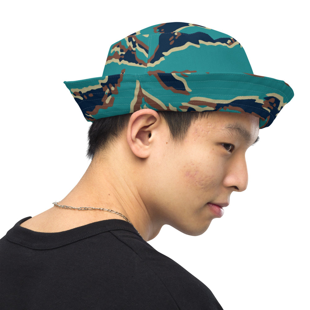 Guyanese Tiger Stripe CAMO Reversible bucket hat - Bucket Hat