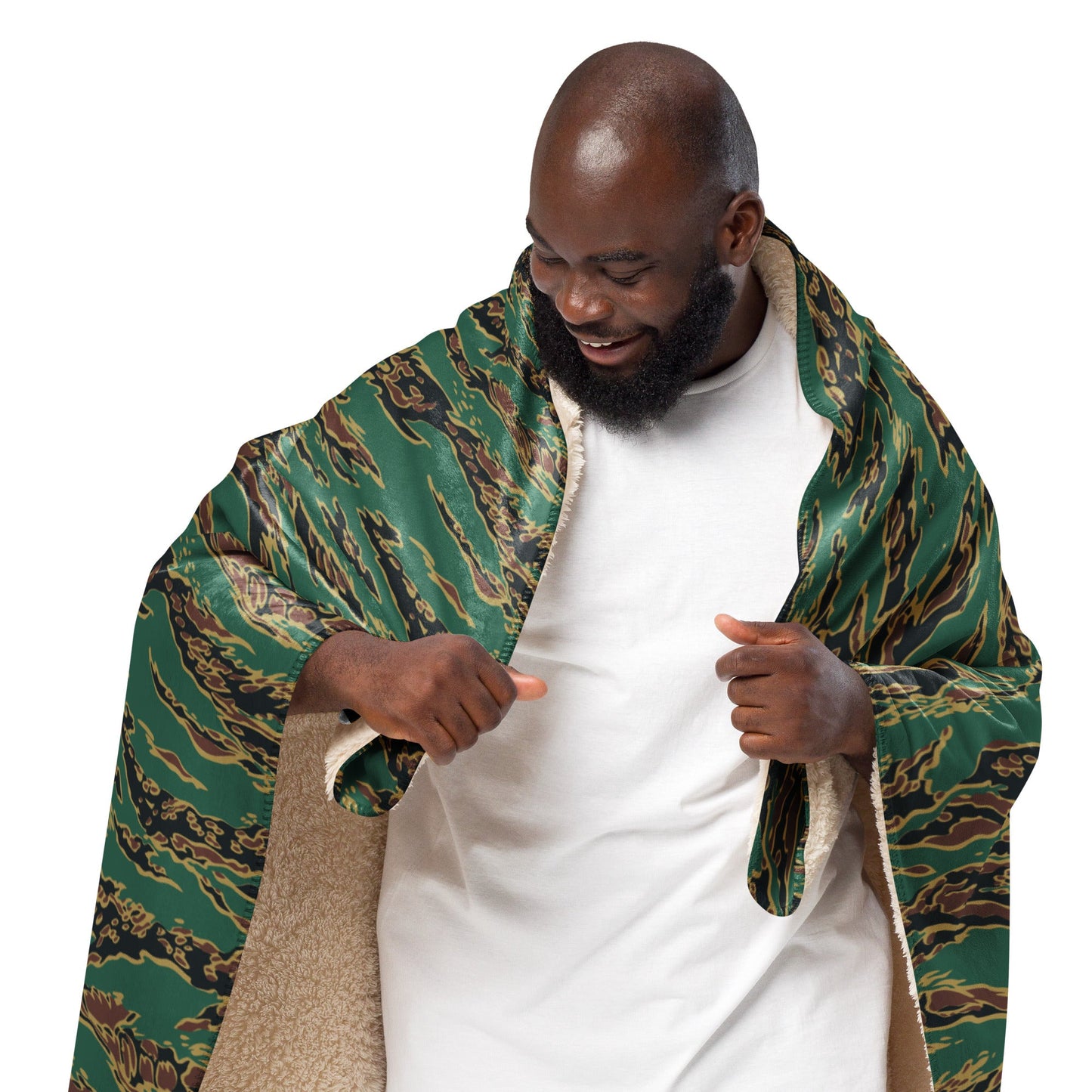 Guyanese Tiger Stripe CAMO Sherpa blanket - Blankets